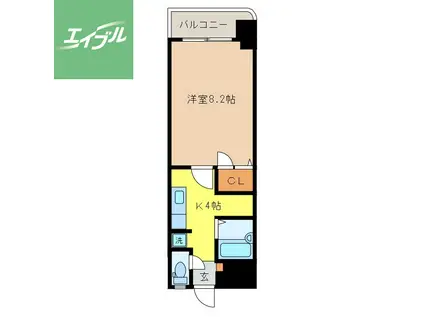 サンロイヤルⅠ(1K/4階)の間取り写真