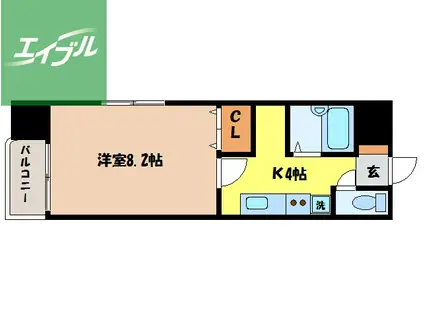 サンロイヤルⅠ(1K/2階)の間取り写真