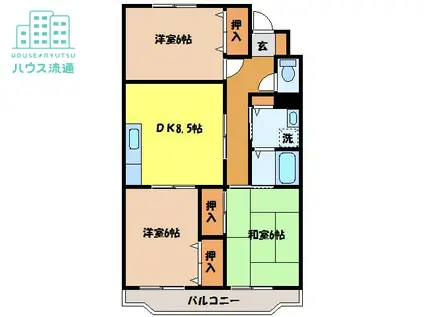 コーポNEW(3DK/1階)の間取り写真