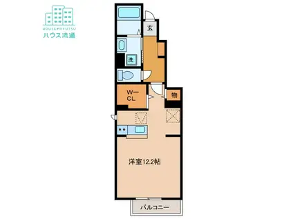 リバープレイン八天Ⅰ(ワンルーム/1階)の間取り写真