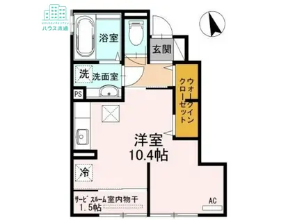 シャルール(ワンルーム/1階)の間取り写真