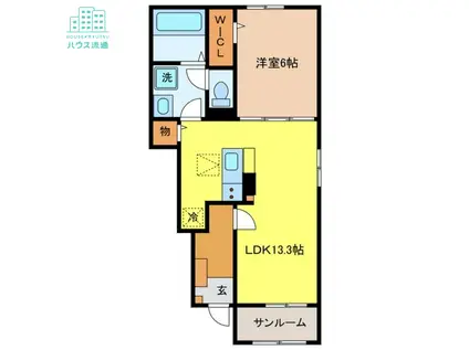 TKYヴィレッジA(1LDK/1階)の間取り写真