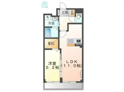 モンターニュ諫早(1LDK/2階)の間取り写真