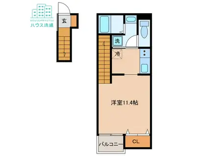 RESIDENCE田中町(1K/2階)の間取り写真