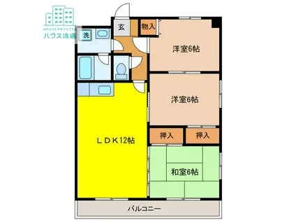 諫早七福マンション(3LDK/2階)の間取り写真