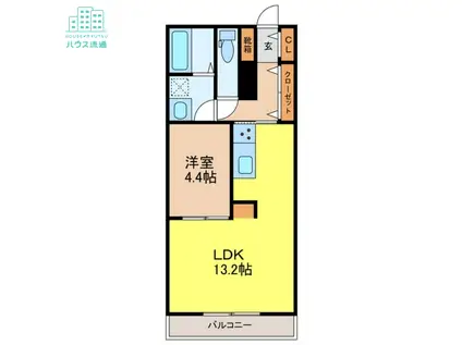 フォレスト平古場(1LDK/2階)の間取り写真