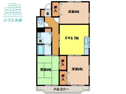 コーポNEW(3DK/2階)の間取り写真