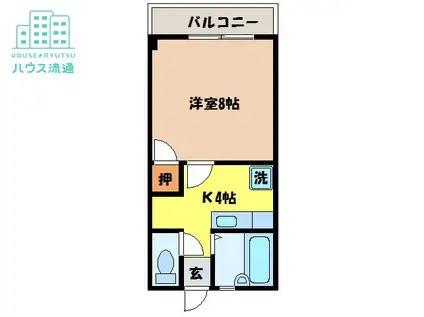 日見レジデンス(1K/2階)の間取り写真