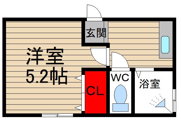 藤ビル(1K/2階)の間取り写真