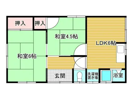 松月荘(2DK/1階)の間取り写真