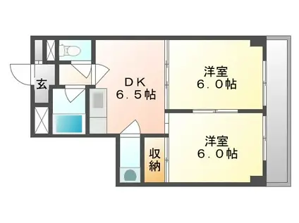 サンジェルマン門田屋敷(2DK/3階)の間取り写真