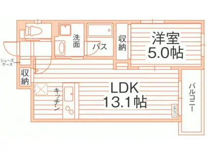 シリウス・T(1LDK/1階)の間取り写真