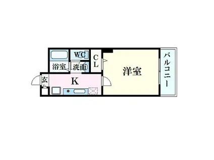 フィネス昭和町Ⅱ(1K/3階)の間取り写真