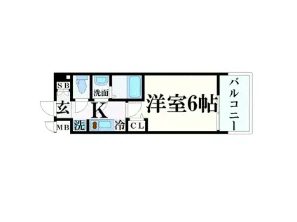 プレサンス岡山駅前(1K/8階)の間取り写真