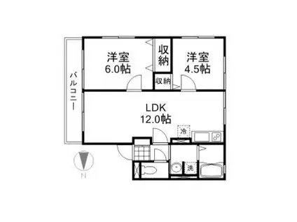 メゾンラフォーレ(2LDK/1階)の間取り写真