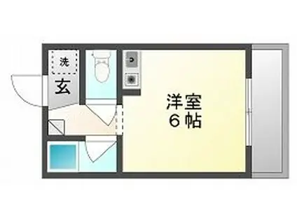 斉藤コーポ(ワンルーム/2階)の間取り写真
