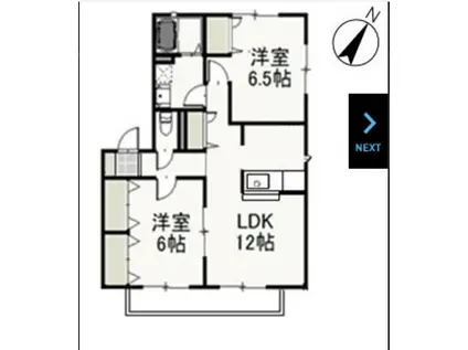 リジョイスタウンB(2LDK/2階)の間取り写真