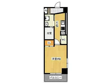 SHERANGE(1K/3階)の間取り写真