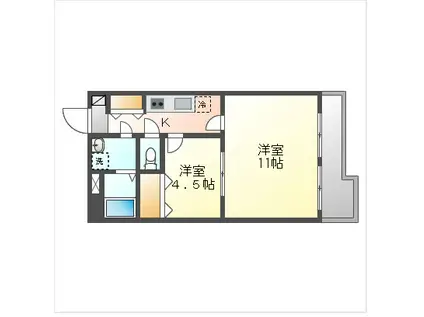 パインシティ(2K/3階)の間取り写真