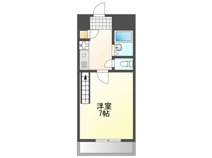 アップルハウス十日市(1K/2階)の間取り写真