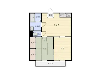 プチアリスA(2LDK/1階)の間取り写真