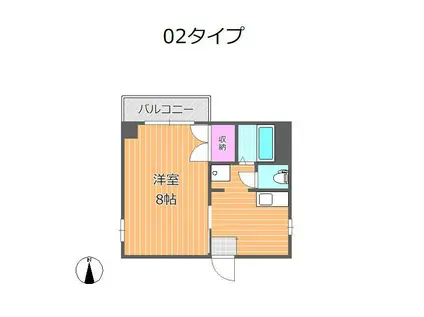 サンフォート幸町(1K/3階)の間取り写真