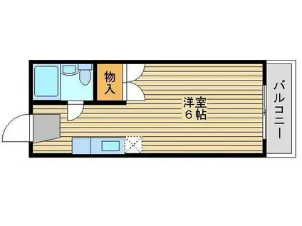 エトワール21 2号館(ワンルーム/1階)の間取り写真