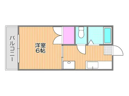 ヴィガーライフ雅Ⅰ(1K/1階)の間取り写真