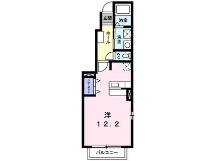 ビオレータ(ワンルーム/1階)の間取り写真