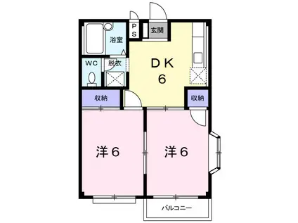 エルディム内田B(2DK/2階)の間取り写真