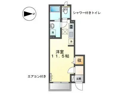 ピュアメゾン(ワンルーム/1階)の間取り写真