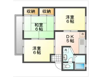 サンライズ(3DK/2階)の間取り写真