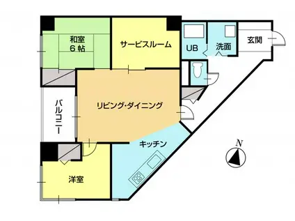 シティウエストコート(2SLDK/9階)の間取り写真