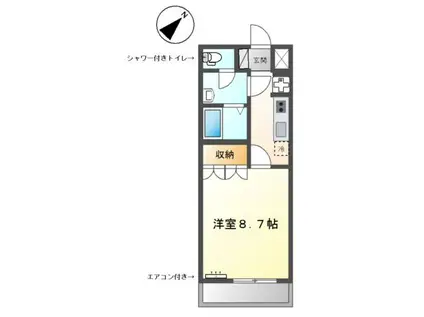 サンコート瀬戸Ⅱ(1K/2階)の間取り写真