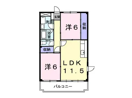 ビュー・セジュール(2LDK/2階)の間取り写真