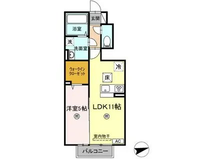 マーメゾン(1LDK/1階)の間取り写真