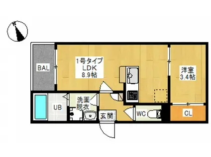 REGALEST TOGO(1LDK/3階)の間取り写真