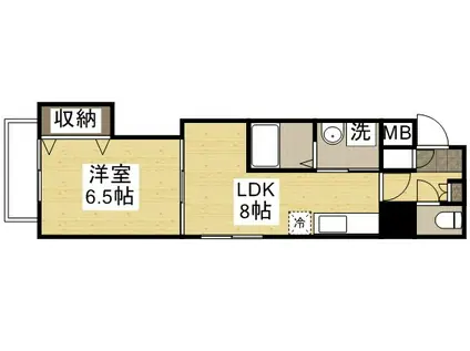 はるなガーデン(1LDK/6階)の間取り写真