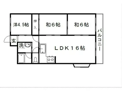 YS岡南(3LDK/3階)の間取り写真