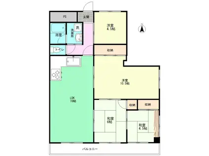 YSビル岡南(4LDK/3階)の間取り写真