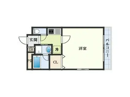 ピアグロリア奥田(1K/4階)の間取り写真