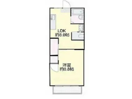 春日町マンション(1LDK/3階)の間取り写真