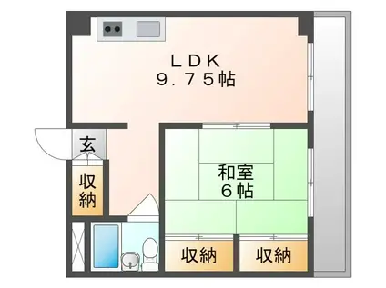 パークサイドレジデンス(1LDK/3階)の間取り写真