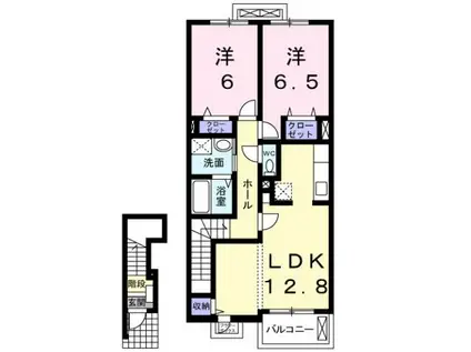アヴァンティB(2LDK/2階)の間取り写真