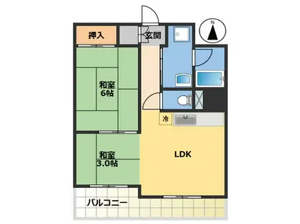 サンポウ旭川マンション(1LDK/7階)の間取り写真