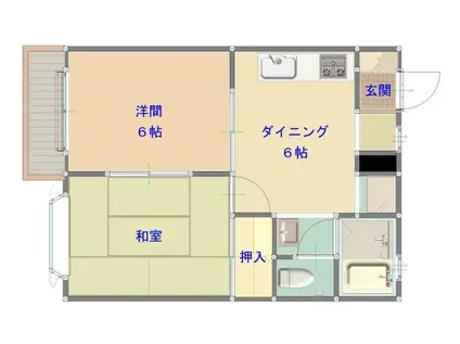 カーサグラディア(2DK/1階)の間取り写真