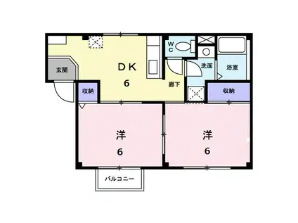 アルモニー(2DK/2階)の間取り写真