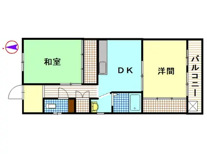 光田マンション(2DK/1階)の間取り写真