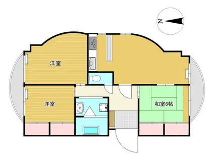ノーブルハイツ中島田(3LDK/2階)の間取り写真
