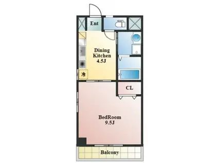 コザックス(1DK/8階)の間取り写真